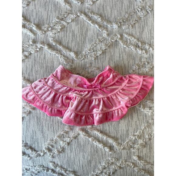 Build A Bear Workshop BABW Brown Pink Satin Lined Top Pink Velvet Velour Skirt - Picture 4 of 6